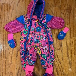 Me Too Pink and Blue Patterned Kids Footie